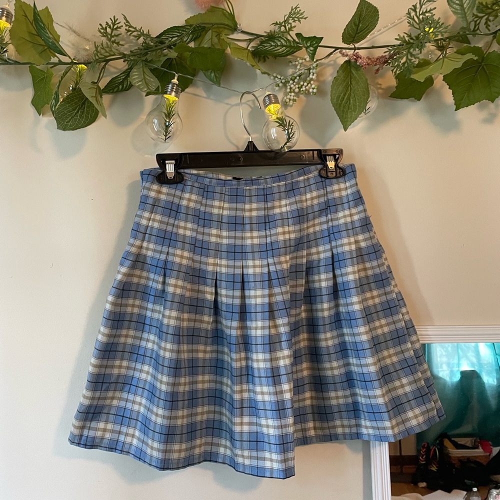 Blue tartan mini skirt🫐📘